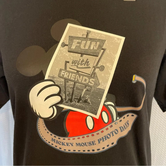 Disney Mickey Mouse Photo Days black tee t-shirt size XS NWT - Picture 2 of 7